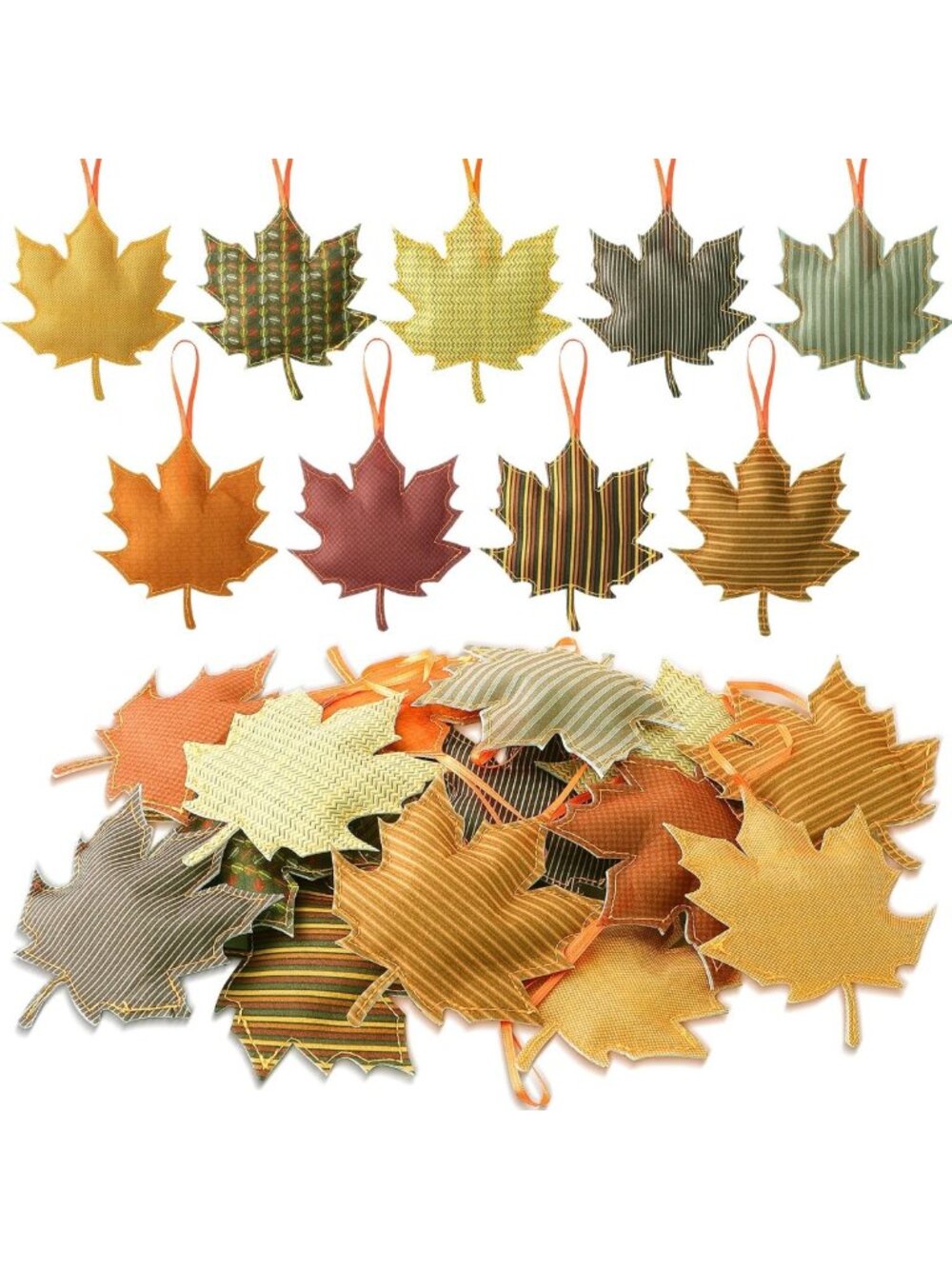 27 Pcs Felt Fall Tree Ornaments - Maple Leaf Decorations for Autumn Home Decor